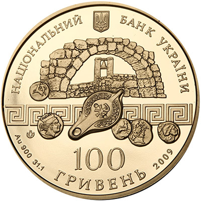 100 гривен 2009 года "Херсонес" - Аверс